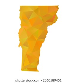 Map of Vermont - Gold Polygonal Design For Your. Vector illustration eps 10.