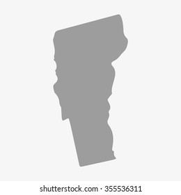 Map  of Vermont in gray on a white background