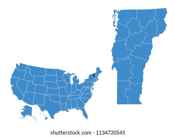 Map of Vermont state