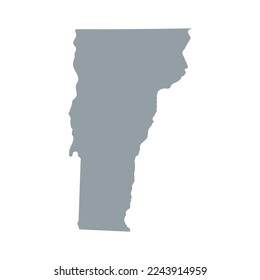 Map of the Vermont state in grey color isolated on white background. Vector illustration