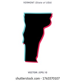Map of Vermont Vector Design Template