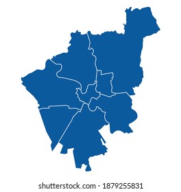 Mapa de la ciudad de Verona con distritos