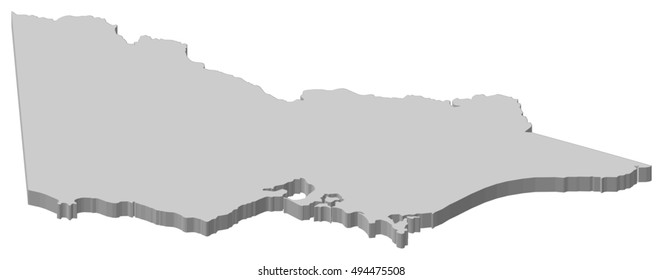 Map - Victoria (Australia) - 3D-Illustration