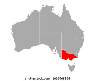 Map of Victoria in Australia on white