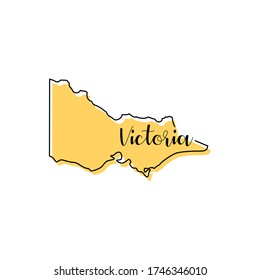 Map of Victoria - Australia vector design template. Editable Stroke