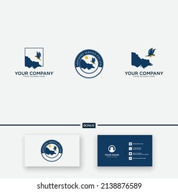 map victoria and bird logo in australia