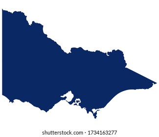 Map of Victoria in blue colour