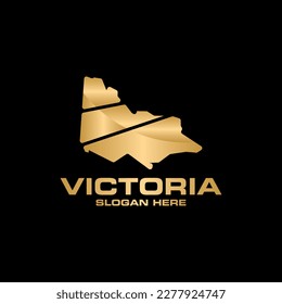 Map of victoria golden luxury illustration design