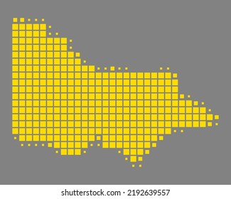 Map of Victoria on gray