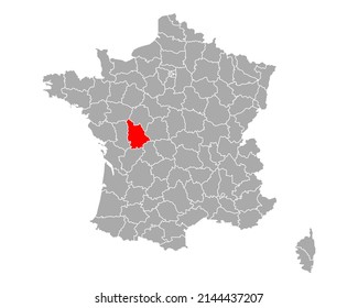 Map of Vienne in France on white