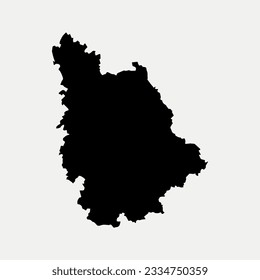 Map of Vienne - Nouvelle-Aquitaine - France region outline silhouette graphic element Illustration template design
