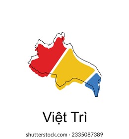 Map of Viet Tri vector design template, World Map International vector template with outline graphic sketch style isolated on white background