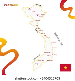 Map of Vietnam - Brazil - Map of Vietnam with the capital and main cities