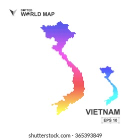 Map Of Vietnam Dotted Vector,Abstract computer graphic colorful