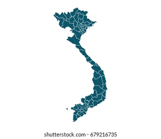 Map of Vietnam - High detailed on white background. Abstract design vector illustration eps 10.