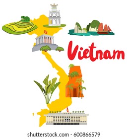 Map of Vietnam with Landmarks