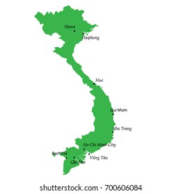 map of Vietnam with main cities