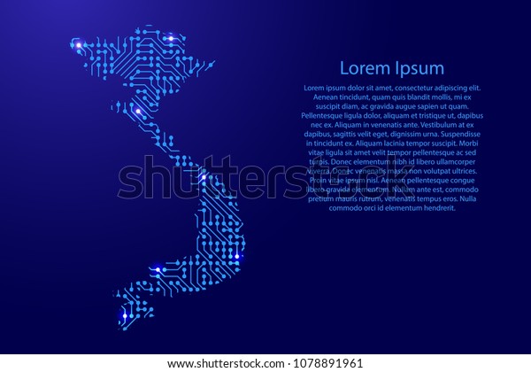 Map Vietnam Printed Board Chip Radio Stock Vector (Royalty Free) 1078891961