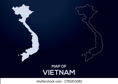 Map of Vietnam vector silhouette isolated.Abstract design, High detailed silhouette illustration. Full Editable Vietnam map vector file.