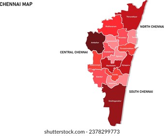 The map view of chennai