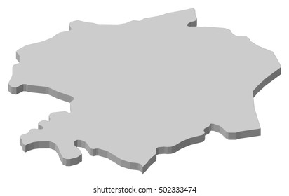 Map - Viljandi (Estonia) - 3D-Illustration