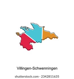 map of Villingen Schwenningen geometric vector design template, national borders and important cities illustration