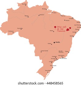 map vine in Brazil vale do sao francisco