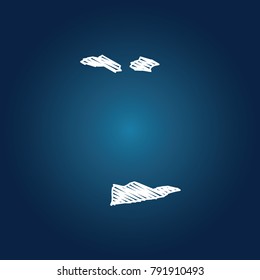 Map of Virgin Islands, Drawing map on blackboard of Virgin Islands. drawn on chalkboard with scribbled map of Virgin Islands can be use for education. vector illustration.