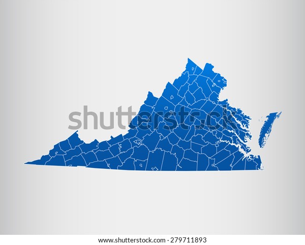 Map Virginia Stock Vector (Royalty Free) 279711893 | Shutterstock