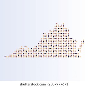 Map of Virginia state from dots