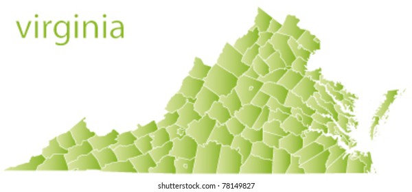 map of virginia state, usa