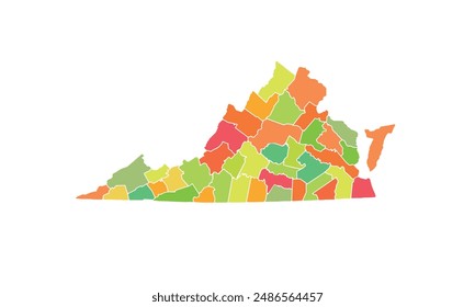 Map of the Virginia state.used for education,Travel worldwide, earth geography website layouts, background, Study geography,work in graphics.Suitable for tourists students and graphic design.