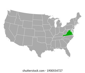Mapa de Virginia en EE.UU. en blanco