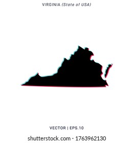 Map of Virginia Vector Design Template