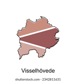 mapa del esquema moderno de Visselhovede, plantilla de diseño de ilustración vectorial de alto nivel, adecuada para su empresa