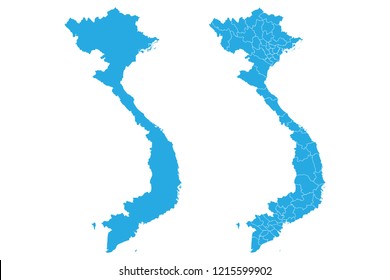 Map - Vitenam Couple Set , Map of Vitenam,Vector illustration eps 10.