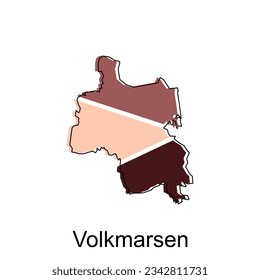 map of Volkmarsen modern outline, High detailed vector illustration Design Template, suitable for your company