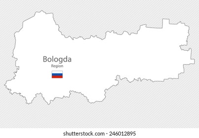 map of Vologda region, Russia