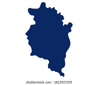 Map of Vorarlberg in blue colour