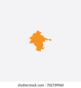 Map of Vukovar-Srijem County - Croatia Vector Illustration Silhouette Design