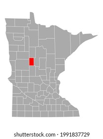 Mapa de Wadena en Minnesota sobre fondo blanco