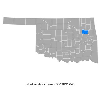 Map of Wagoner in Oklahoma on white