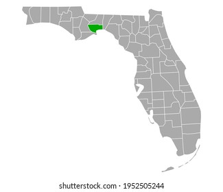 Mapa de Wakulla en Florida en blanco