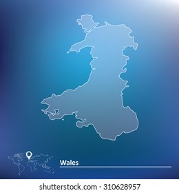 Map of Wales - vector illustration