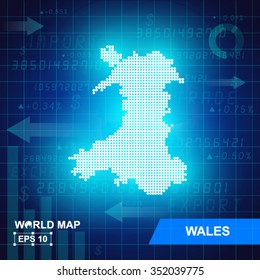 Map Of Wales,Abstract background, vector illustration