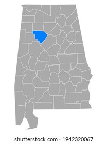 Mapa de Walker en Alabama en blanco
