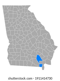 Map of Ware in Georgia on white