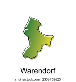 Map of Warendorf illustration design. German Country World Map International vector template