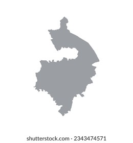 The map of the Warwickshire county isolated on white background. Vector illustration