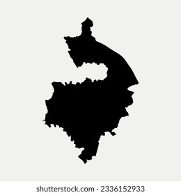 Map of Warwickshire - England - United Kingdom region outline silhouette graphic element Illustration template design
